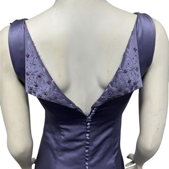 David’s Bridal Light Purple Sleeveless Maxi Dress Formal Bridesmaid Beaded Neck - Picture 9 of 13